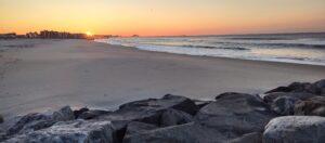 Sunrise on Rockaway beach